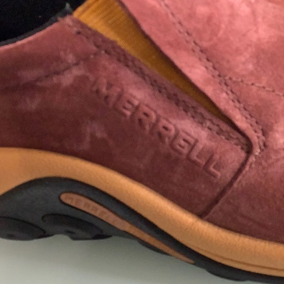 Merrell Jungle Moc rust brown leather suede slip on shoes size 7.5 men EUC - Picture 11 of 16